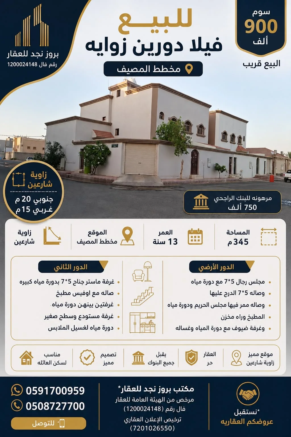 فيلا للبيع في حي المصيف حائل — صورة 2